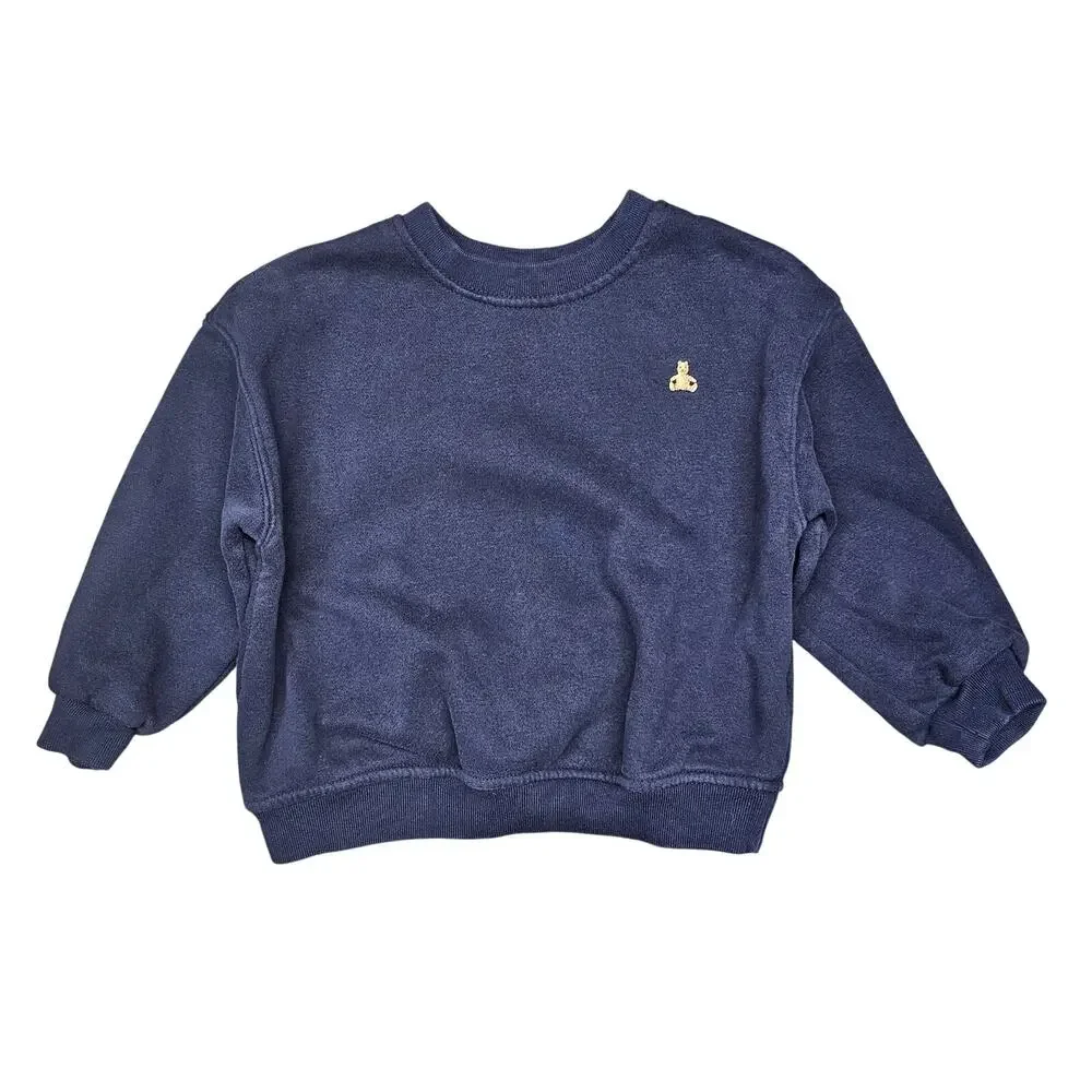 BABY GAP NAVY CREWNECK SWEATSHIRT – SIZE 2 YEARS – COTTON BLEND CASUAL PULLOVER